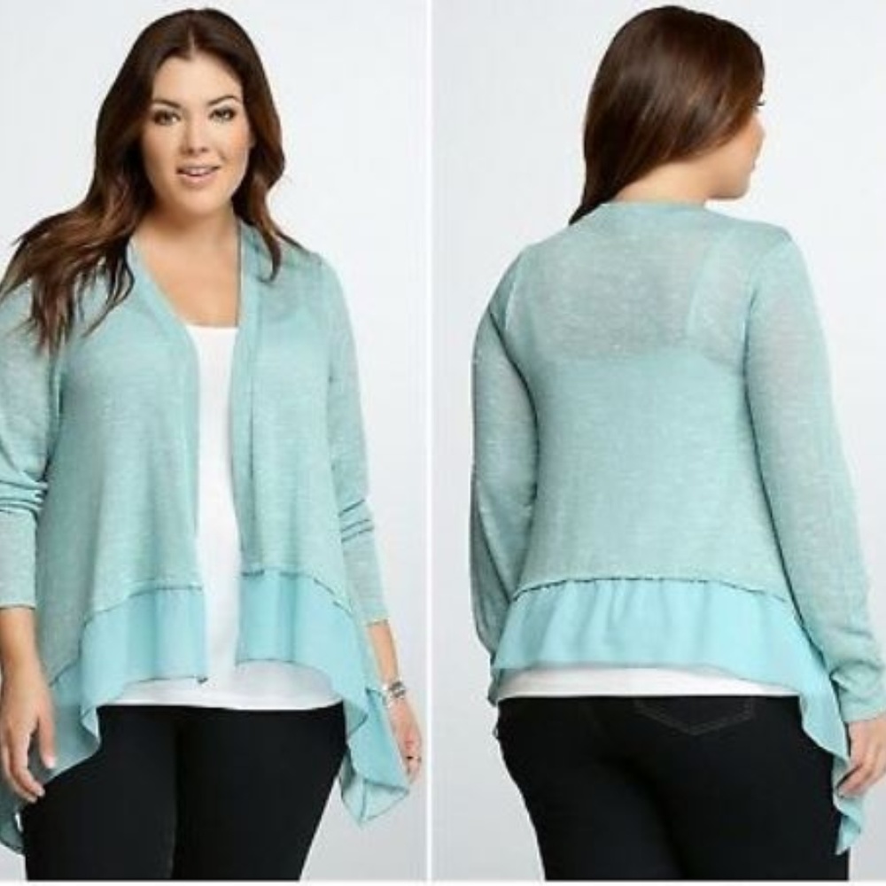 TORRID RUFFLE CARDIGAN NWOT 6 - Picture 4 of 5